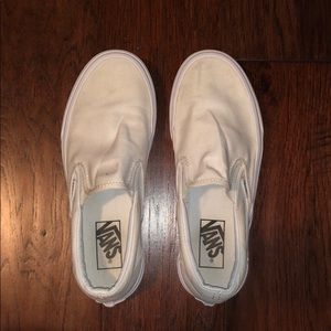 White slip on vans